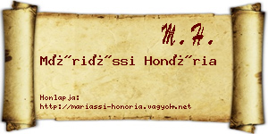 Máriássi Honória névjegykártya
